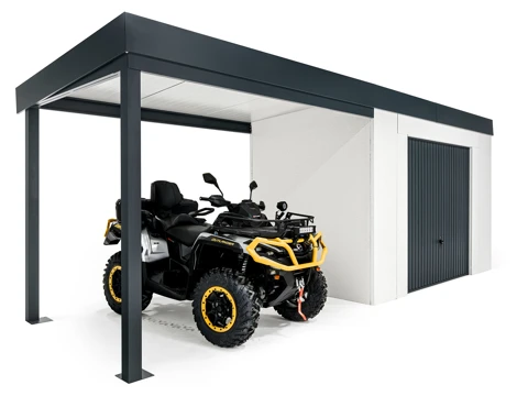 GARDEON® House with safety garage door and left carport