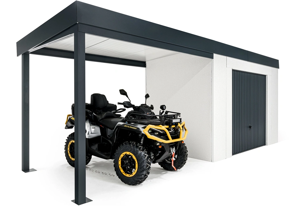 GARDEON® House with safety garage door and left carport
