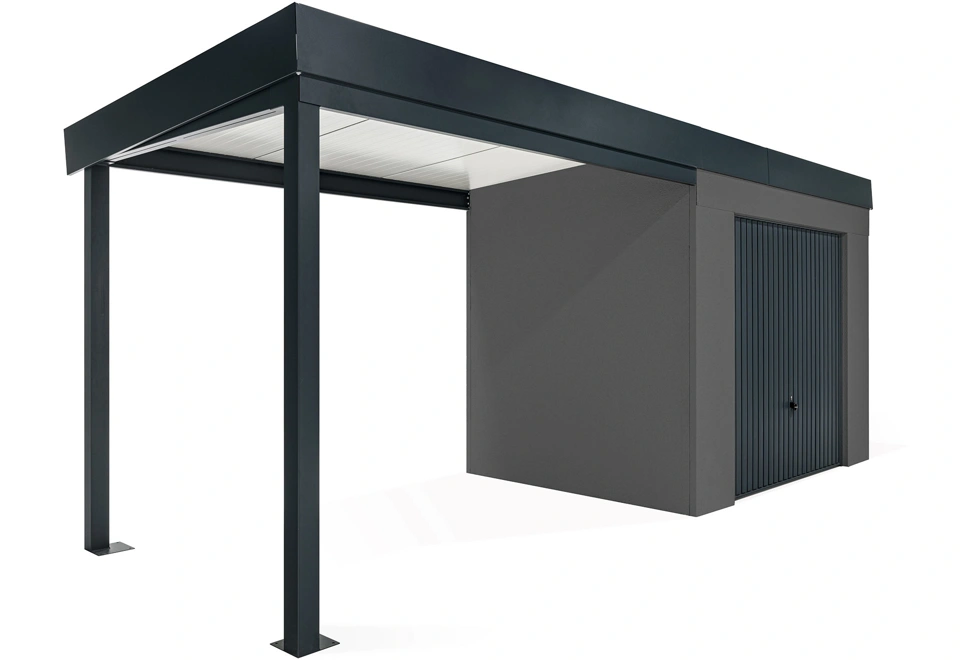 GARDEON® House with safety garage door and left carport