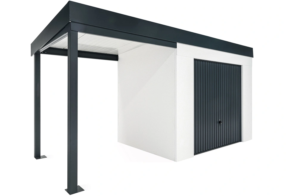GARDEON® House with safety garage door and left carport