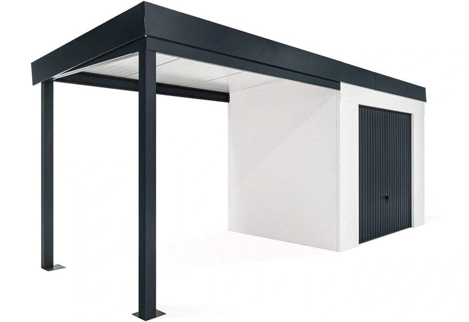 GARDEON® House with safety garage door and left carport