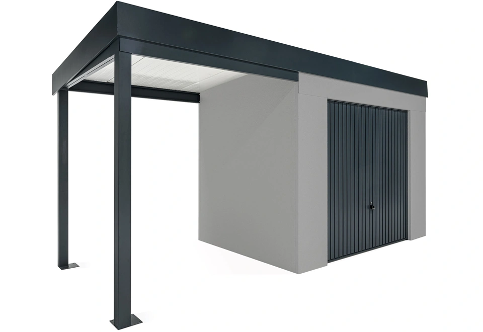 GARDEON® House with safety garage door and left carport