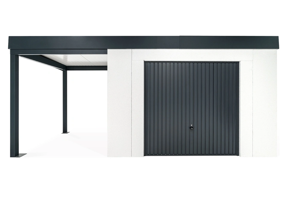 GARDEON® House with safety garage door and left carport