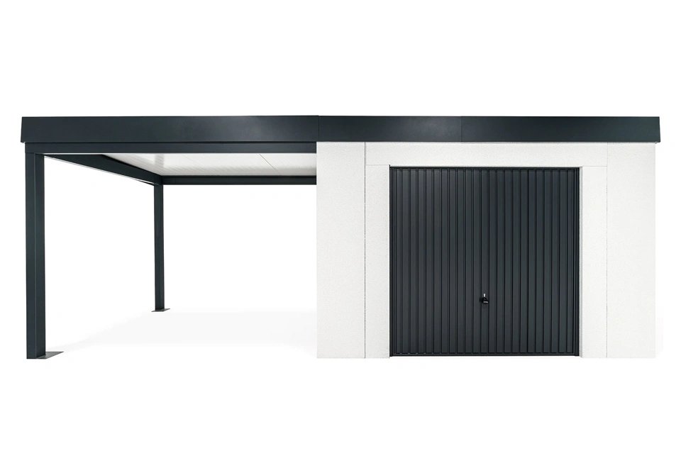 GARDEON® House with safety garage door and left carport