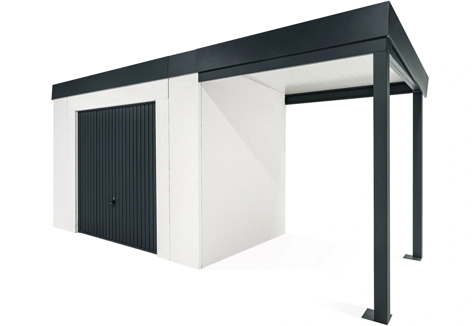 GARDEON® House with safety garage door and right carport