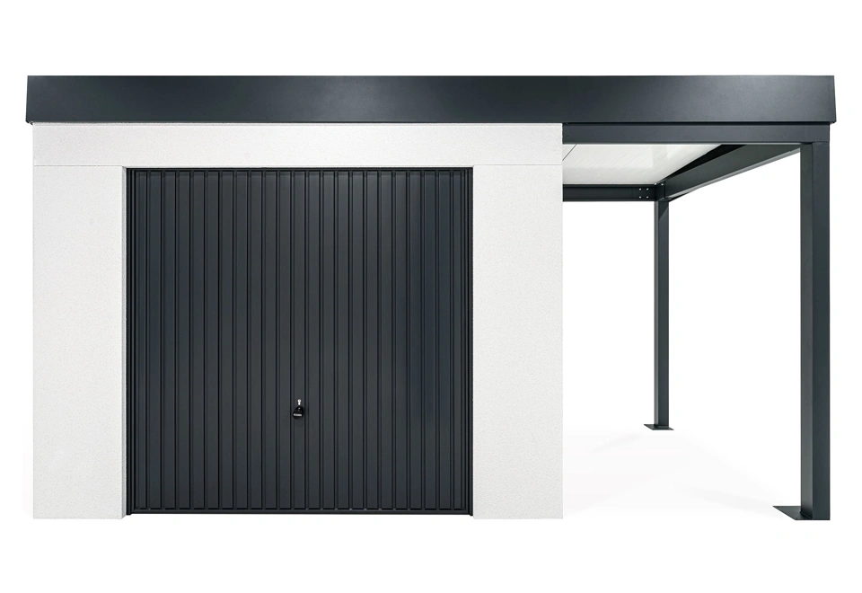 GARDEON® House with safety garage door with right carport