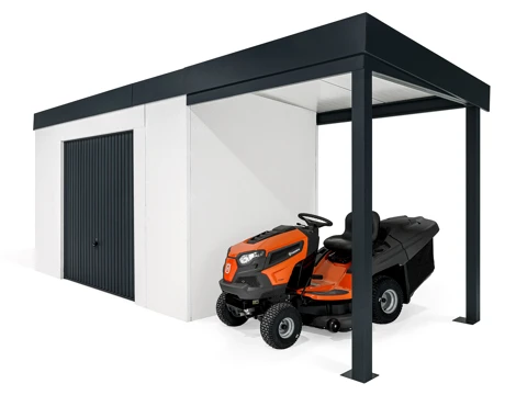GARDEON® House with safety garage door with right carport