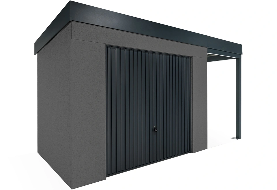 GARDEON® House with safety garage door with right carport