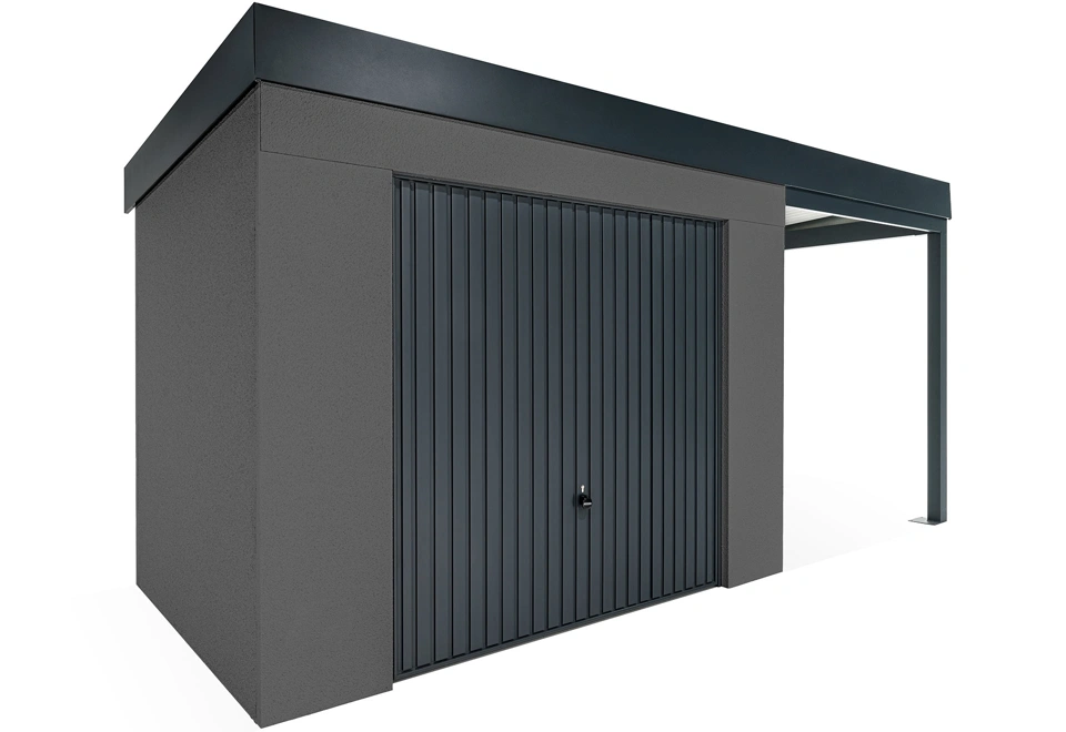 GARDEON® House with safety garage door with right carport