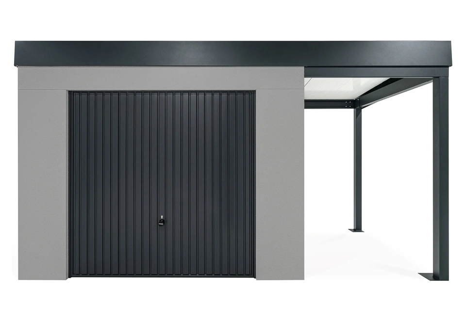 GARDEON® House with safety garage door with right carport