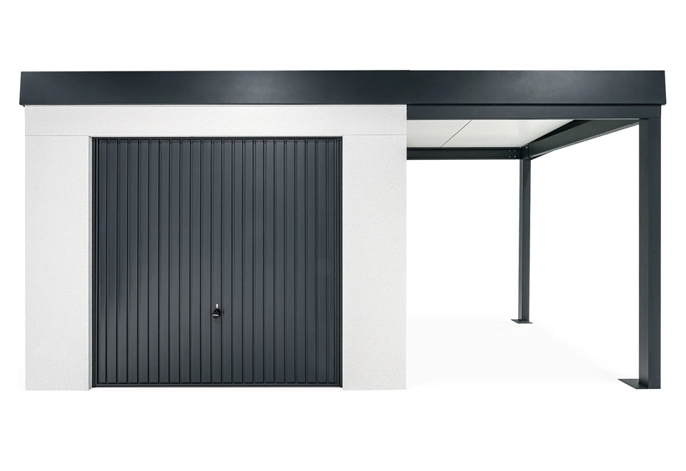 GARDEON® House with safety garage door with right carport