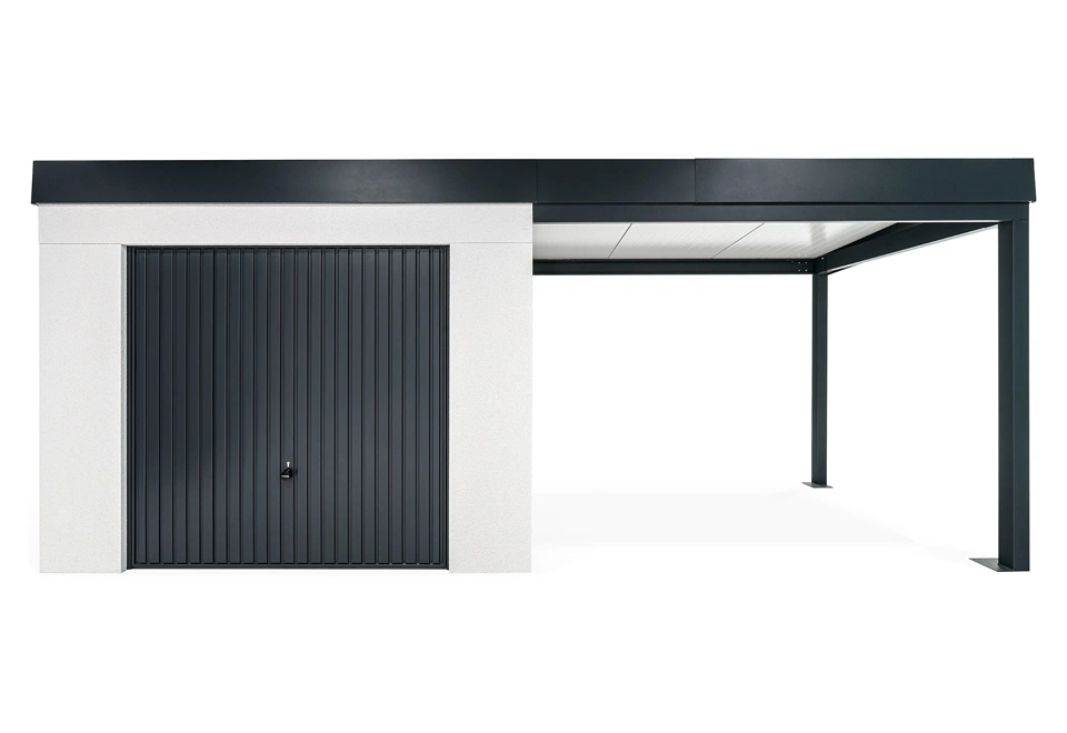 GARDEON® House with safety garage door with right carport