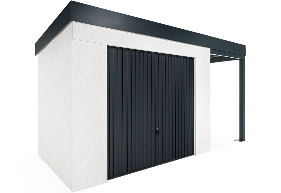 GARDEON® House with safety garage door with right carport