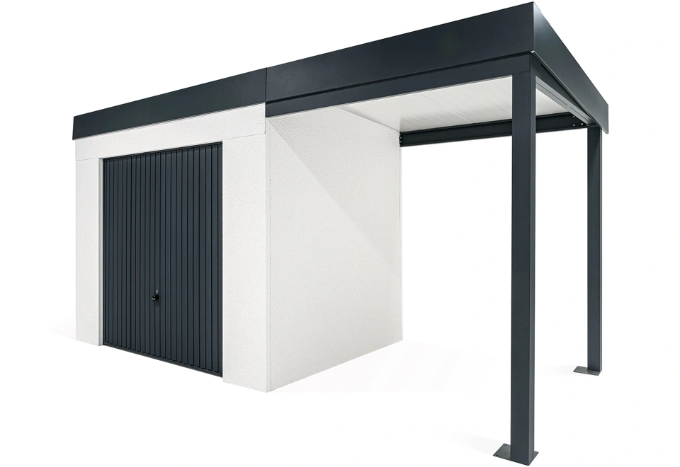 GARDEON® House with safety garage door with right carport