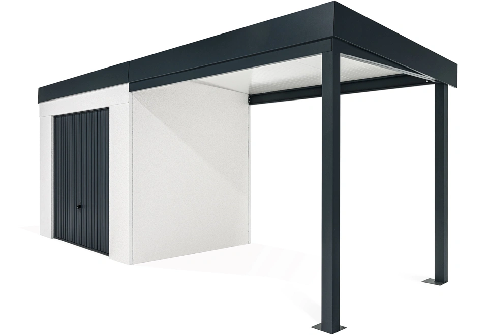 GARDEON® House with safety garage door with right carport