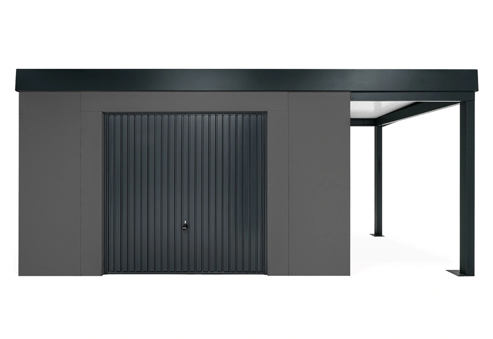 GARDEON® House with safety garage door with right carport
