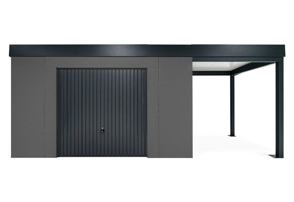 GARDEON® House with safety garage door with right carport