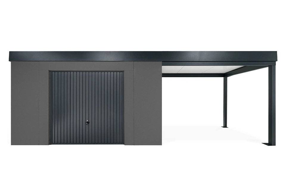 GARDEON® House with safety garage door with right carport