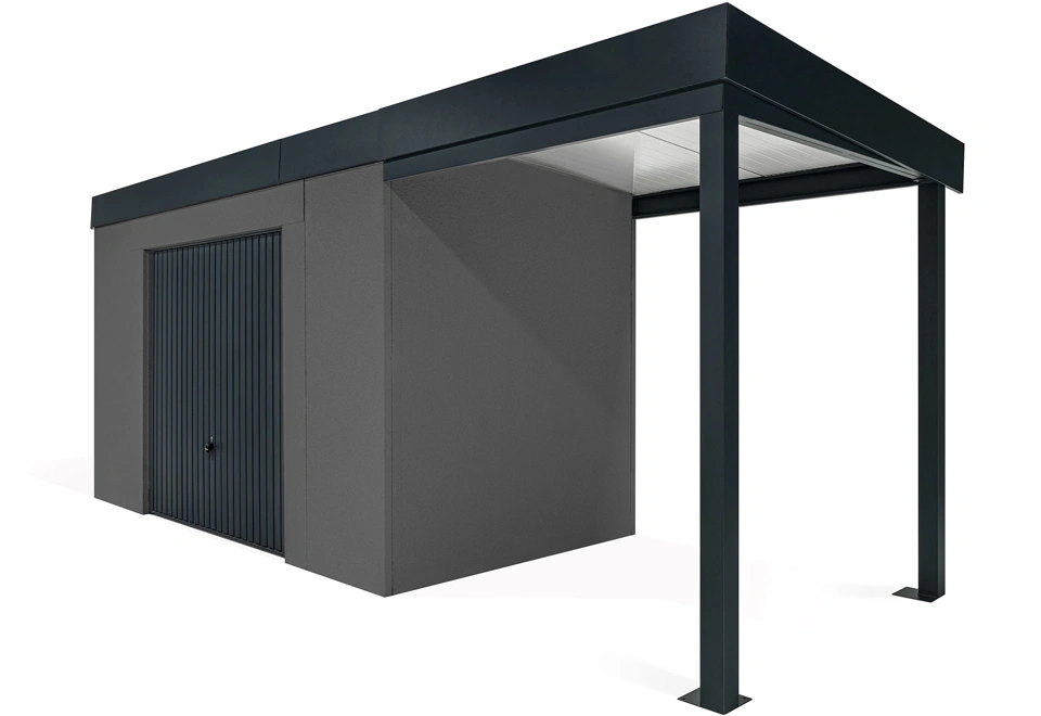 GARDEON® House with safety garage door with right carport