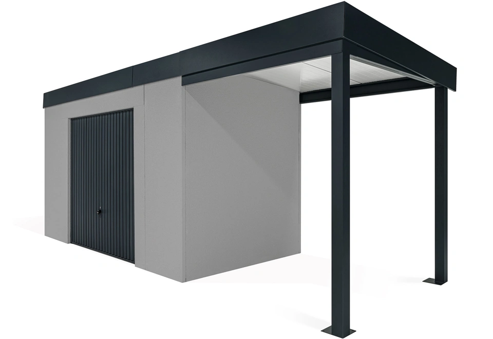 GARDEON® House with safety garage door with right carport