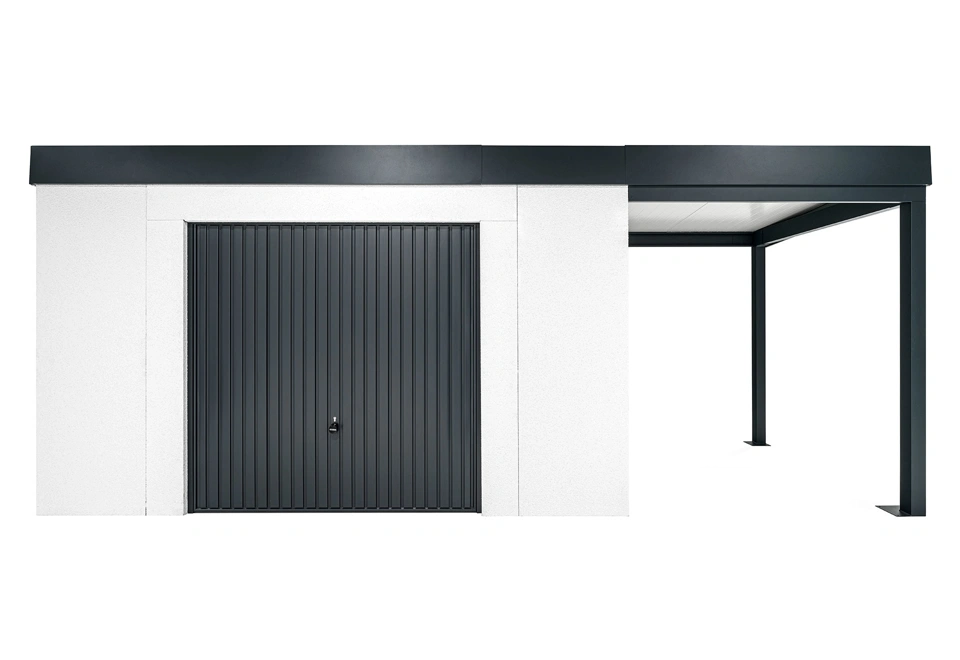 GARDEON® House with safety garage door with right carport