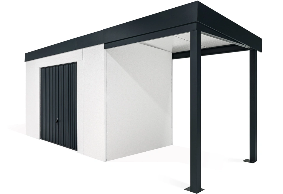 GARDEON® House with safety garage door with right carport