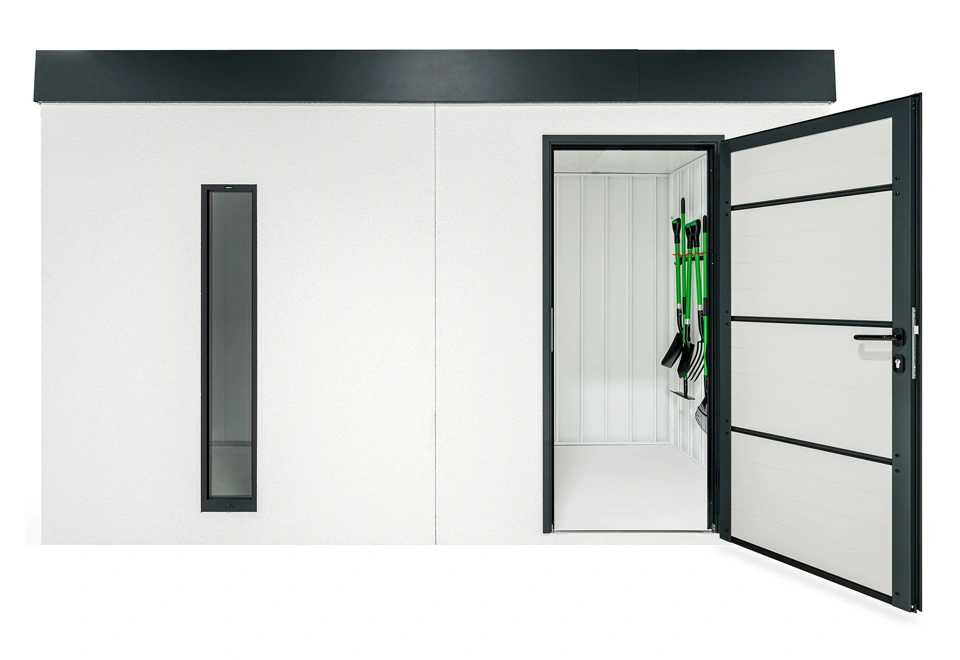 Garden house with panoramatic window