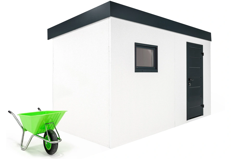 Garden house with panoramatic window