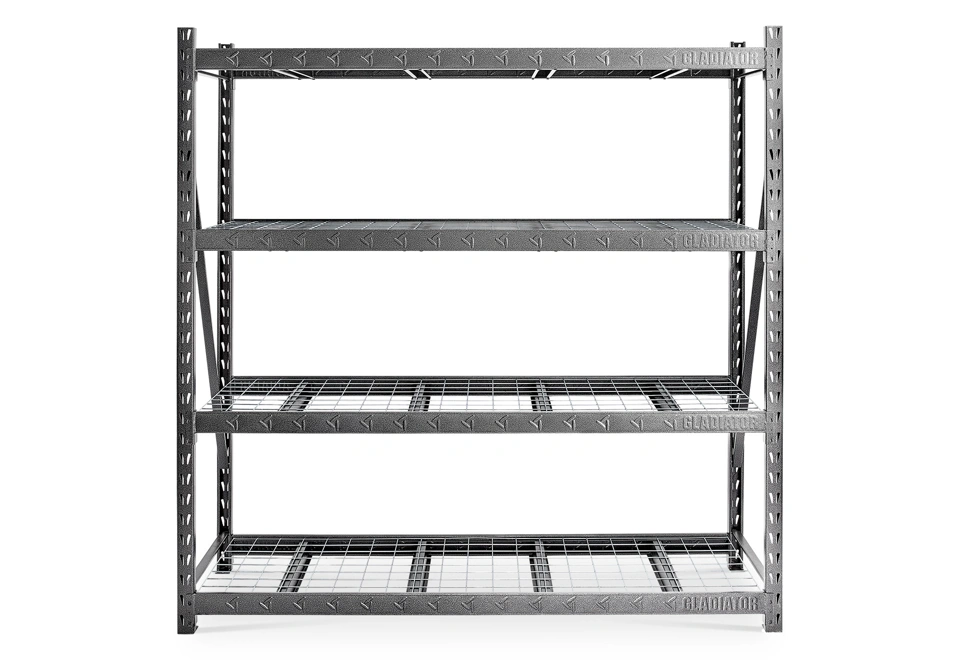 Heavy Duty MEGA RACK with four deep shelves GLADIATOR®